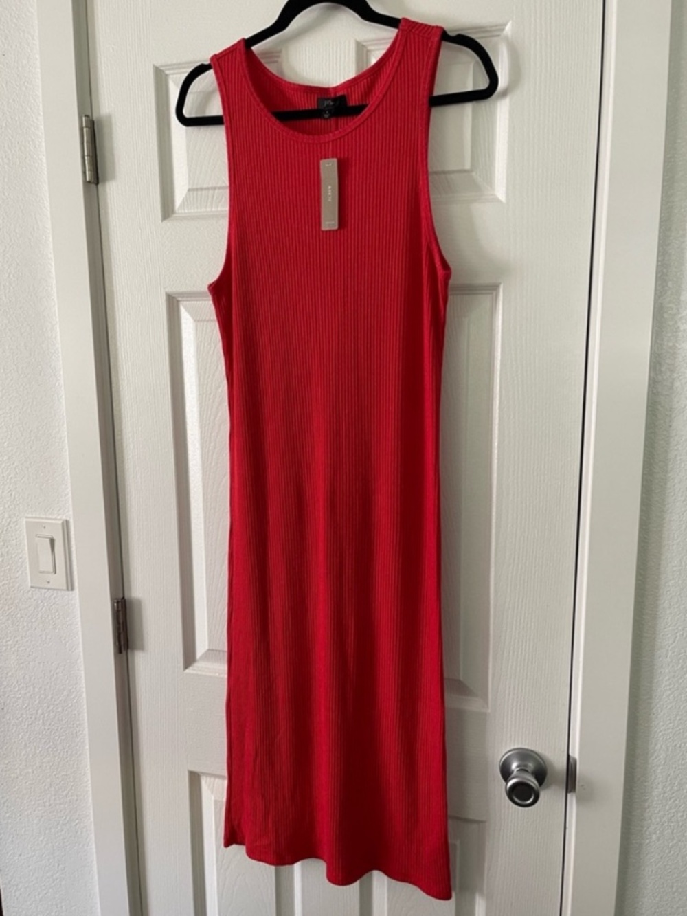 J.Crew Red Sleeveless Ribbed Dress New L